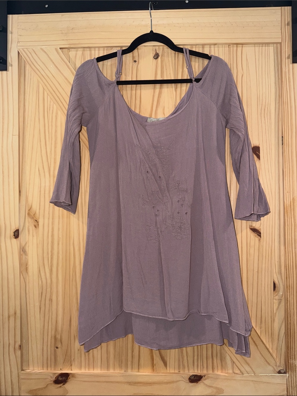 Charlie Paige Lavender Layered V-Neck Mini Dress